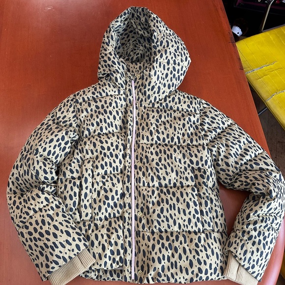 J.Crew leopard print girls puffer jacket - Picture 2 of 7